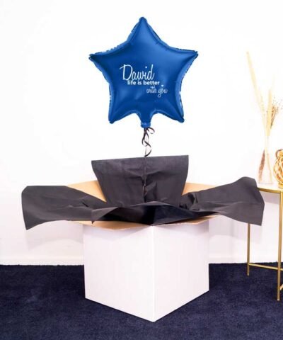 Balon granatowa gwiazdka – prezent dla niego Life Is Better With You