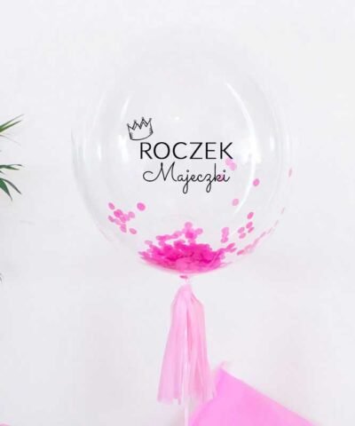 Balon gigant w pudełku na roczek z imieniem i helem