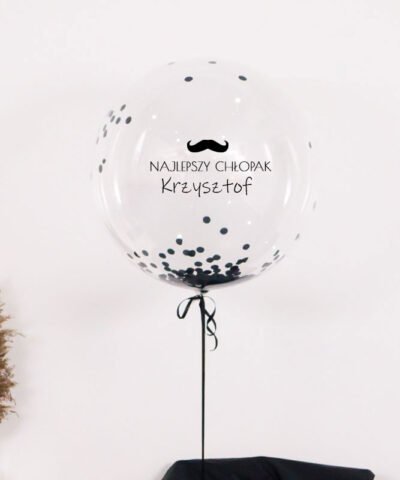Ogromny balon z helem – kula z konfetti dla najlepszego chłopaka