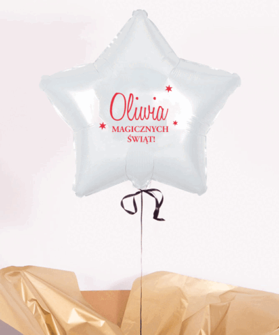 Balon gwiazdka z helem na Boże Narodzenie – Magicznych Świąt