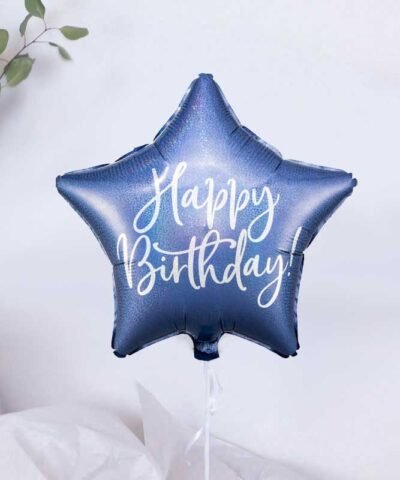 Prezent z napisem Happy Birthday – balon wyskakujący z pudełka