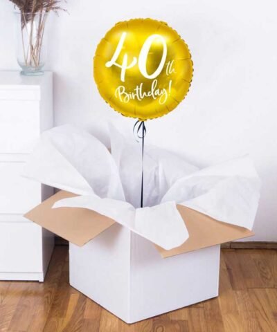 Elegancki prezent na 40 urodziny – balon z helem w pudełku