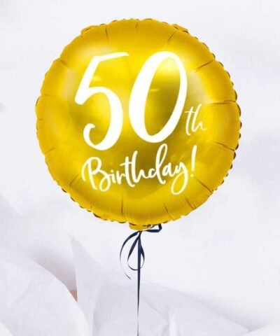 Prezent na 50 urodziny w pudełku – balon z helem