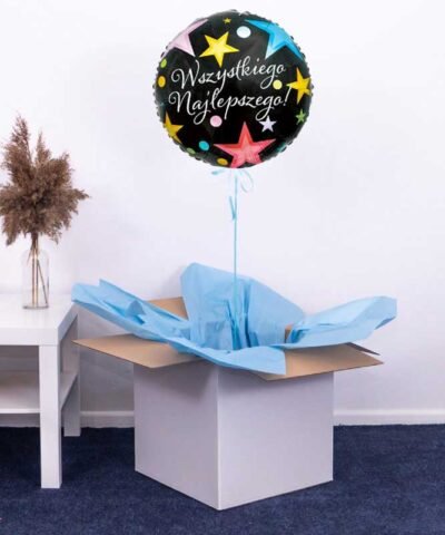 Prezent w pudełku – balon na urodziny z helem