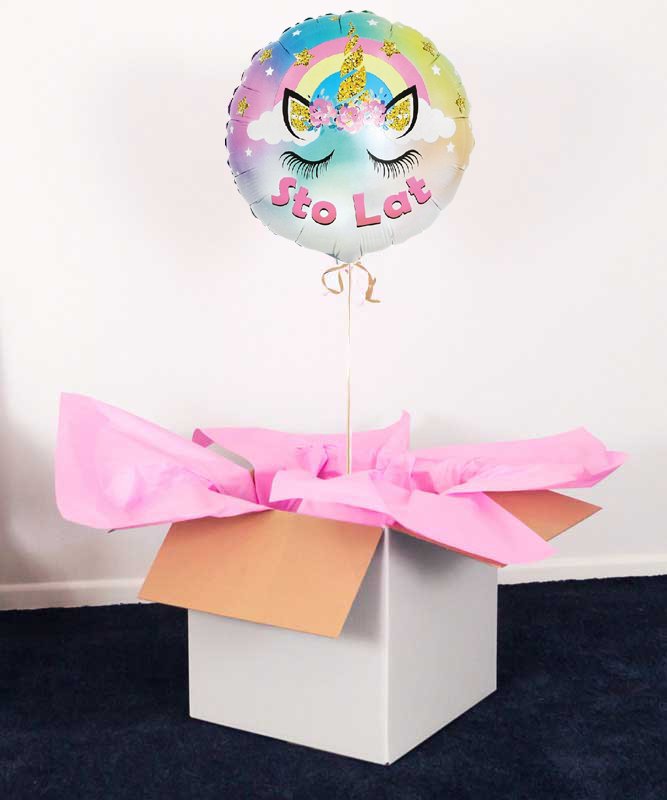 Prezent na urodziny dla dziewczynki – Balon jednorożec z helem