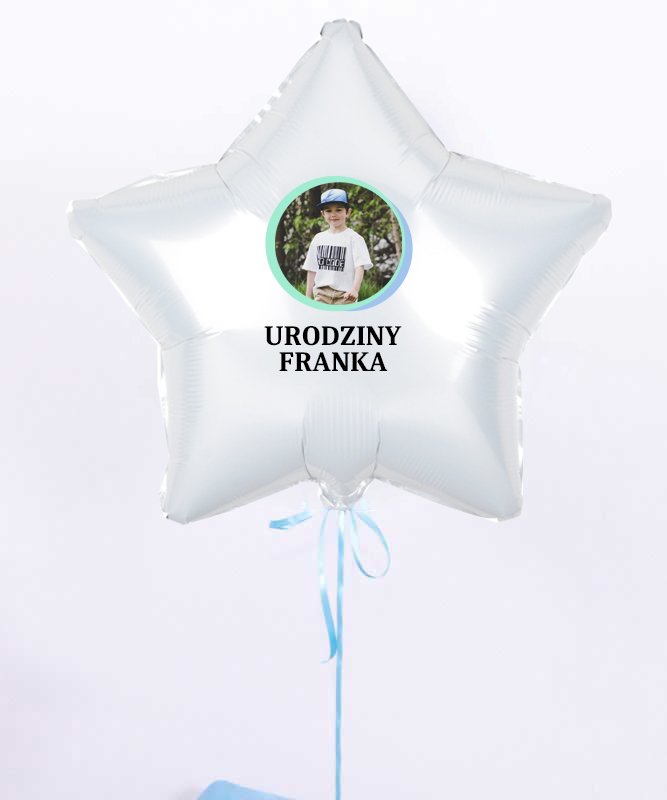 Prezent na urodziny chłopca ze zdjęciem – balon z helem w pudełku