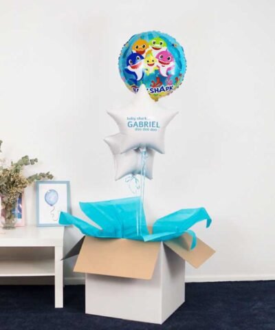 Prezent Baby Shark – balony z helem w pudełku dla dziecka