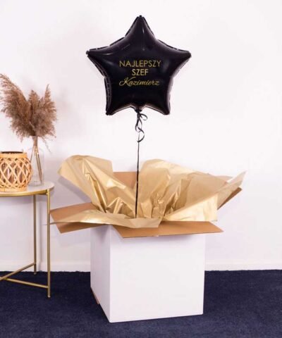 Elegancki prezent dla Szefa – balon z helem i imieniem