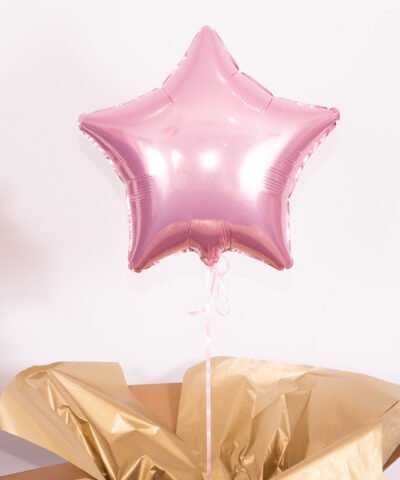 Balon różowa gwiazdka z helem w pudełku