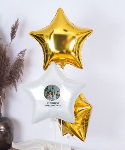 Zestaw prezentowy dla dziadków – balony z helem + zdjęcie