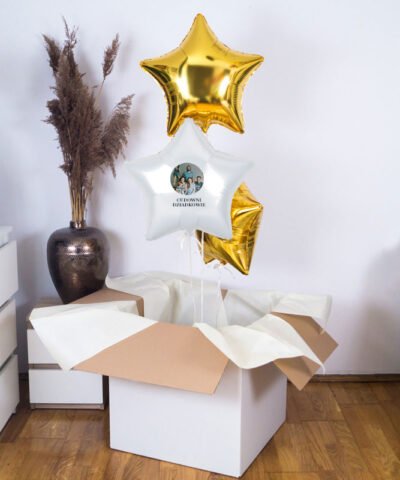 Zestaw prezentowy dla dziadków – balony z helem + zdjęcie
