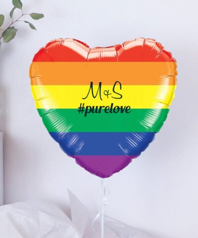 Tęczowy prezent – balon z helem w pudełku