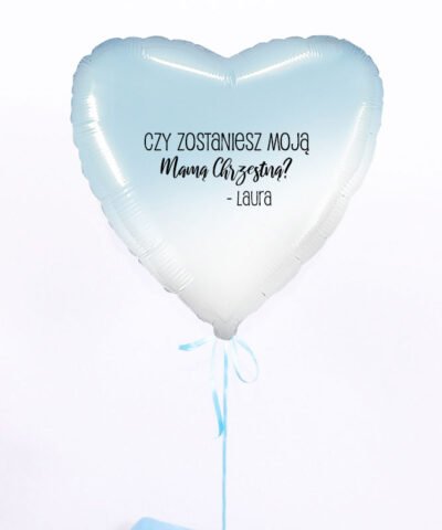 Prośba o zostanie matką chrzestną – balon z helem w pudełku