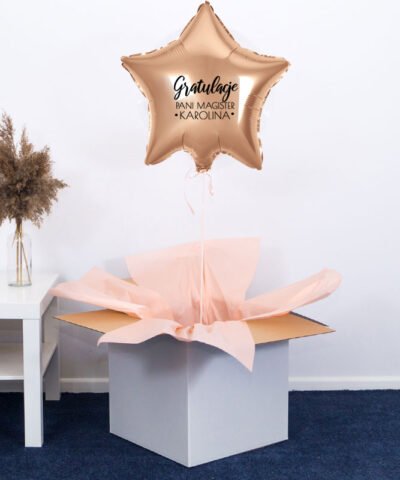 Prezent dla magistra – balon gwiazdka z helem + personalizacja