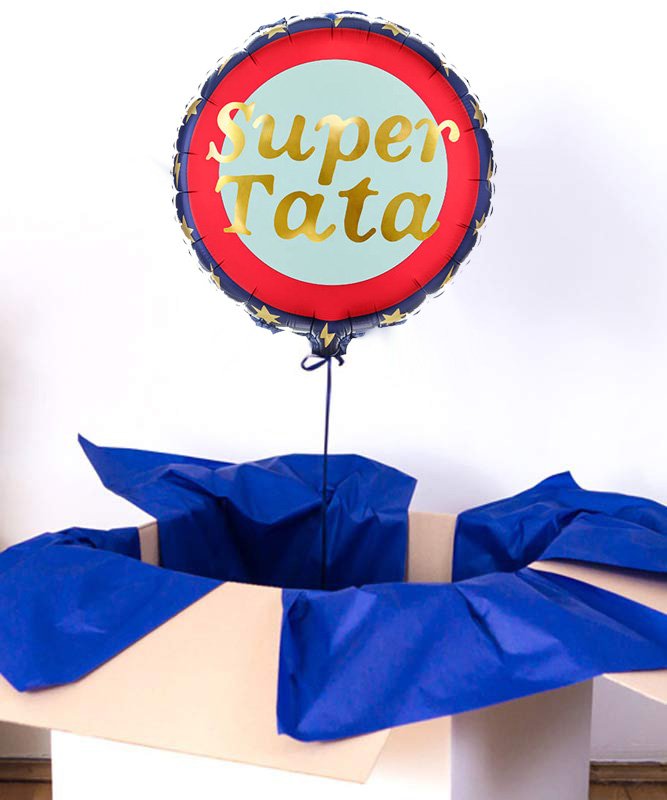 Prezent na dzień ojca – kolorowy balon z helem Super Tata