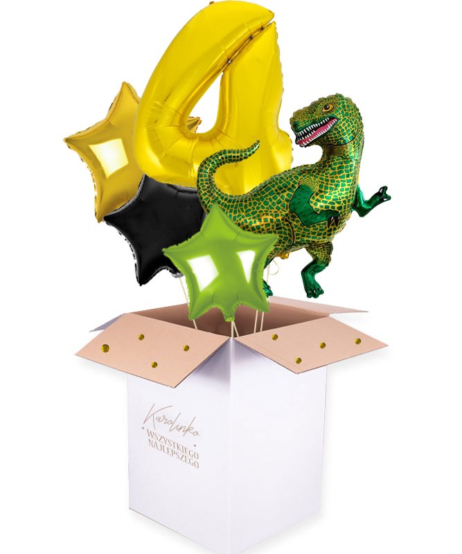 Bukiet balon贸w z dinozaurem na urodziny