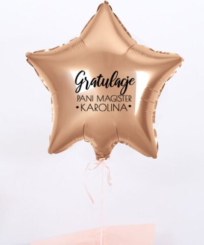 Prezent dla magistra – balon gwiazdka z helem + personalizacja