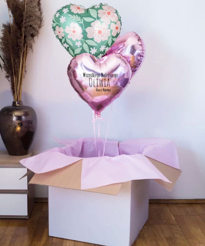 Urodzinowa niespodzianka dla przyjaciółki - balony wyskakujące z pudełka Flowers
