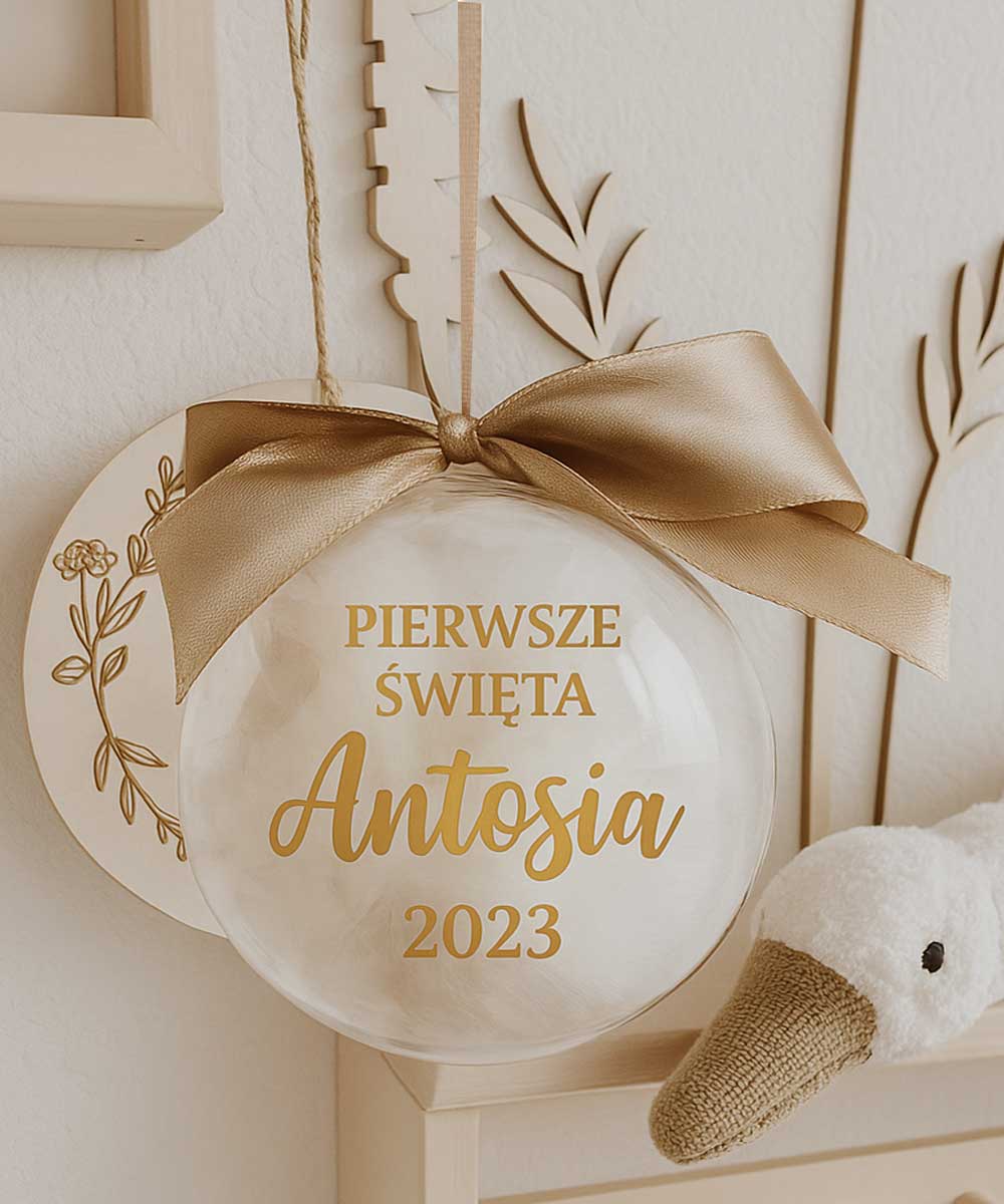 Bombka świąteczna z imieniem – pierwsze święta