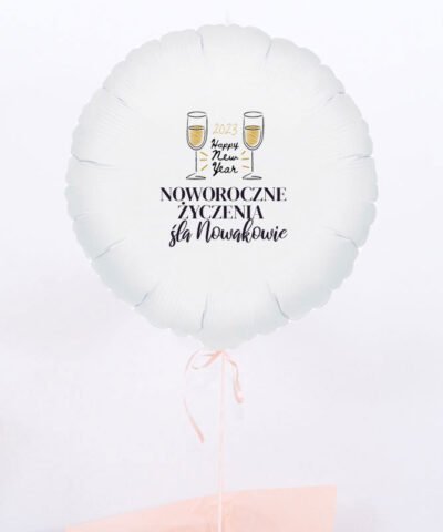 Noworoczne życzenia – prezent niespodzianka balon z helem i personalizacją