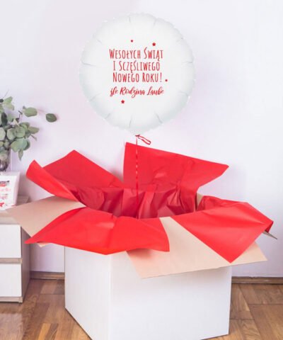Prezent świąteczny – personalizowany balon Wesołych Świąt i Szczęśliwego Roku