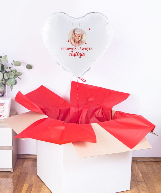 Prezent na pierwsze święta dziecka – personalizowany balon ze zdjęciem