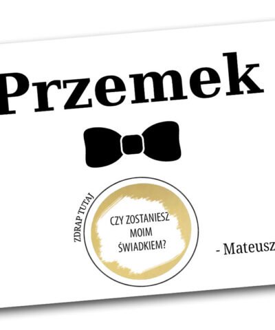 Prośba o świadkowanie zdrapka personalizowana – wzór Krawat