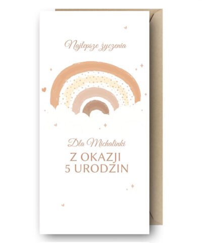 Personalizowana kartka na urodziny dziecka –  Tęcza