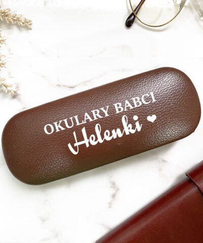 Personalizowane etui na okulary dla Babci – Brązowe