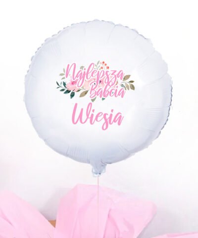 Personalizowany prezent dla Babci – balony w pudełku 'Różowe Kwiaty’