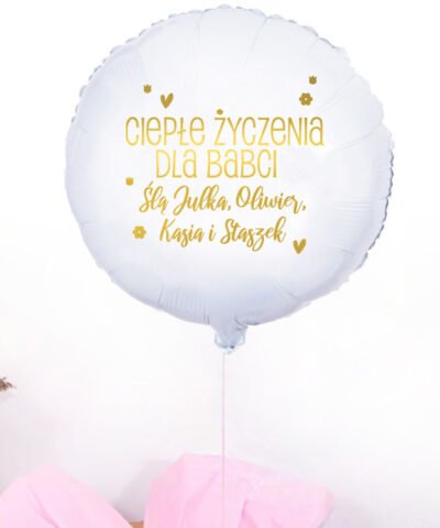 Balon z helem w pudełku dla BABCI – ciepłe życzenia