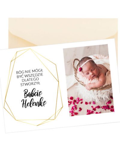Kartka dla Babci ze zdjęciem – Bóg stworzył Babcię
