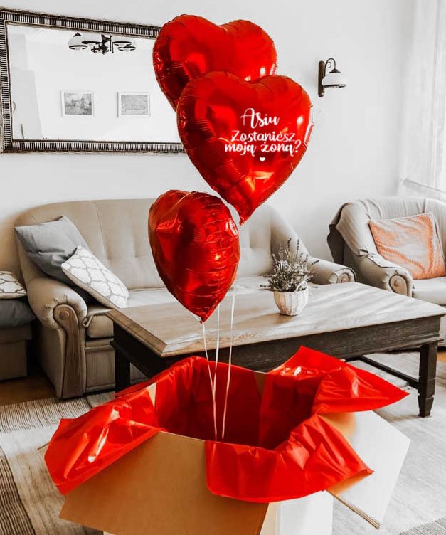 Balony na zaręczyny z imieniem – balony serca z helem
