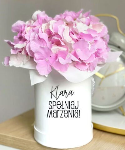 Prezent na urodziny dla Kobiety – Flower box różowe hortensje