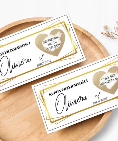 Kupony miłości zdrapki 10 szt z personalizacją – Prezent dla niego