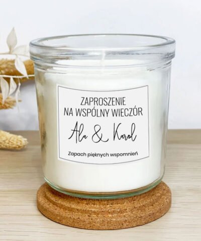 Świeczka z dedykacją na prezent – Wspólny wieczór