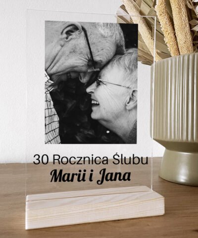 Personalizowany prezent na rocznicę ze zdjęciem – Statuetka Black & White