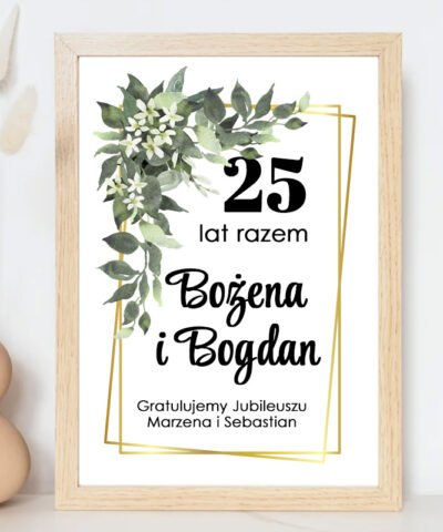 Plakat personalizowany na rocznice ślubu – Gratulujemy jubileuszu