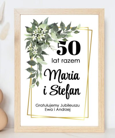 Plakat personalizowany na rocznice ślubu – Gratulujemy jubileuszu