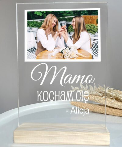 Statuetka personalizowana dla Mamy ze zdjęciem – Kocham Cię