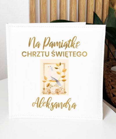 Album na chrzest z imieniem dla dziecka – Gołąbek