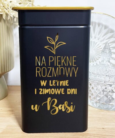 Puszka na herbatę dla mamy z personalizacją – rozmowy