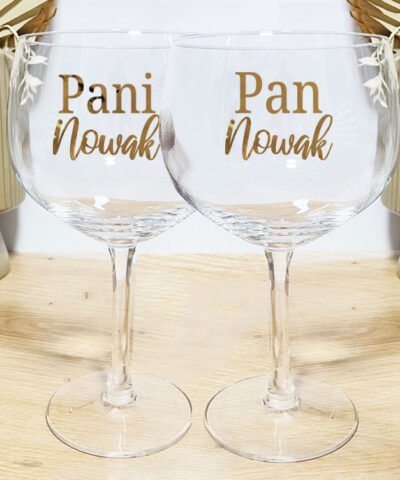 Duże kieliszki z personalizacją dla pary – Pani i Pan