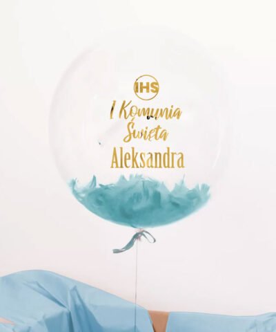 Prezent komunijny dla chłopca z imieniem – Balon ogromna kula BLUE