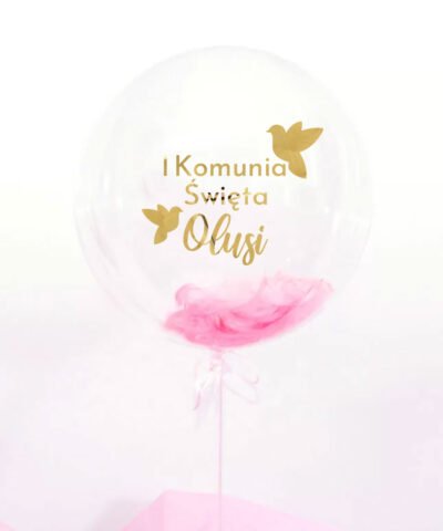 Prezent komunijny dla dziewczynki z imieniem – Balon ogromna kula PINK