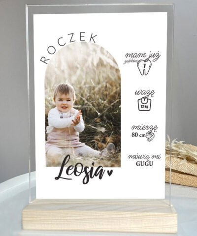 Prezent na roczek ze zdjęciem – Statuetka BOHO