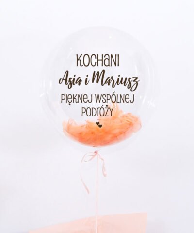 Personalizowany prezent na ślub – duży balon z helem wyskakujący z pudełka
