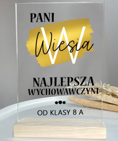 Statuetka dla wychowawcy z personalizacją – GOLD