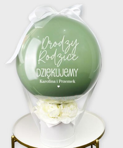 Podziękowania dla rodziców box z balonem i personalizacją – EUKSLIPTUS