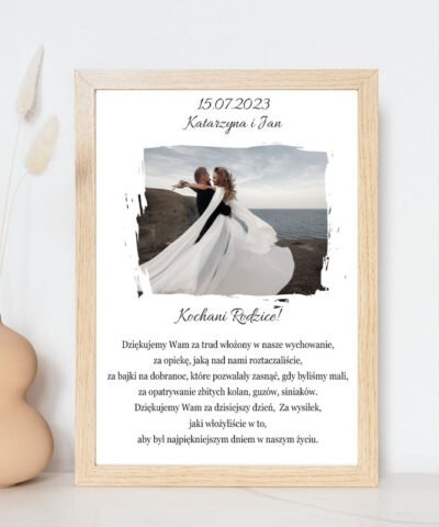 Podziękowanie dla rodziców ze zdjęciem – Plakat w ramie